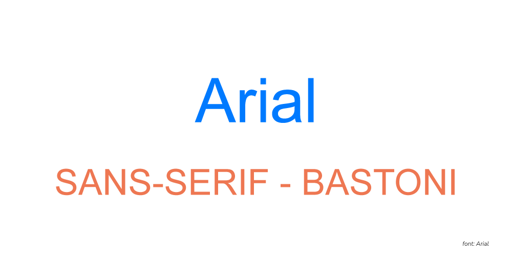 Sans-serif o Bastoni - Esempio: Arial